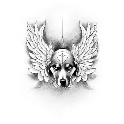 angel dog tattoo design idea