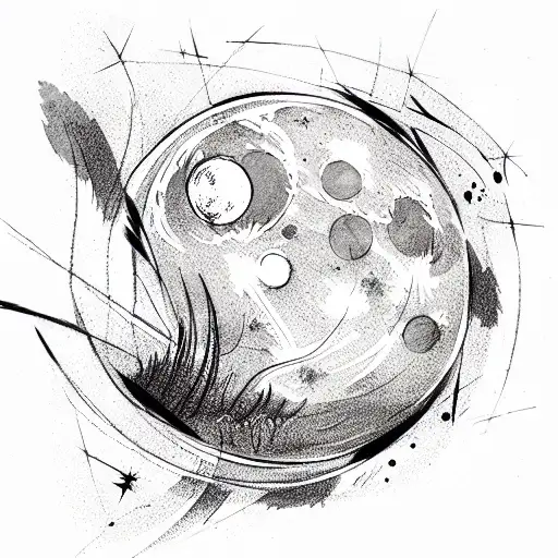 Moon tattoo design idea