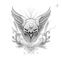 chronometer and wing tattoo design idea