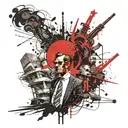 Oil tycoon getting screwed by tax authorities tattoo design idea