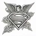 man of steel plated shoulder shield tattoo design idea