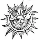 Sun and Moon tattoo design idea