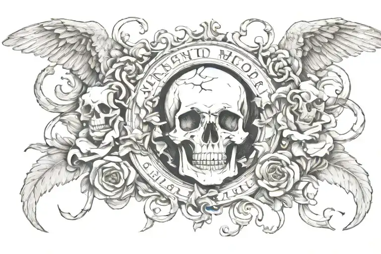 memento mori written tattoo design idea