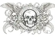memento mori written tattoo design idea