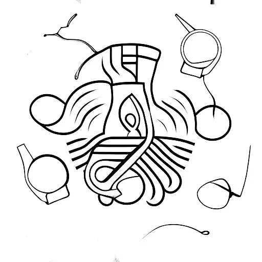 A minimalist tattoo of a coffee cup with a barber's scissors tattoo design idea