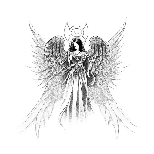 guardian angel tattoo design idea