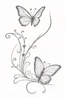 semicolon and butterfly  tattoo design idea