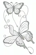 semicolon and butterfly  tattoo design idea