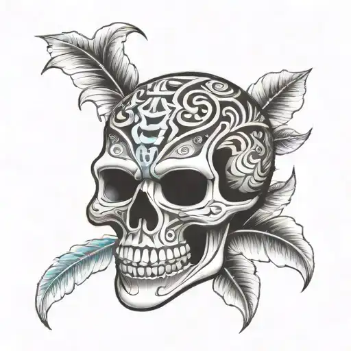 Maori skull tattoo design idea