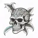 Maori skull tattoo design idea
