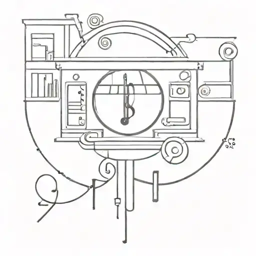 A minimalist tattoo design of a live music venue with good energy vibes radiating from the stage, capturing the client's passion for music and positive atmosphere tattoo design idea