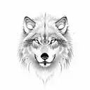 calm wolf angry lion tattoo design idea