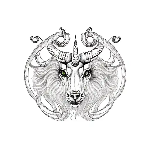 Capricorn with Ukrainian ties tattoo design idea