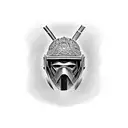 hoplite helmet tattoo design idea