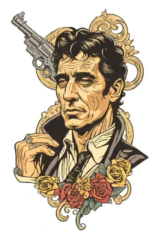 tony montana the workd is yours tattoo design idea