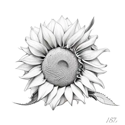 rose, sunflower, dahlia and geranium tattoo design idea