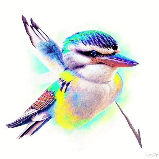 kookaburra flying tattoo design idea