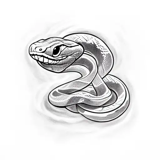 Snake shedding its skin with basketball textures tattoo design idea