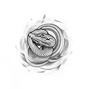 Snake shedding its skin with basketball textures tattoo design idea