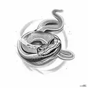 Snake shedding its skin with basketball textures tattoo design idea