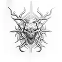 black metal tattoo design idea