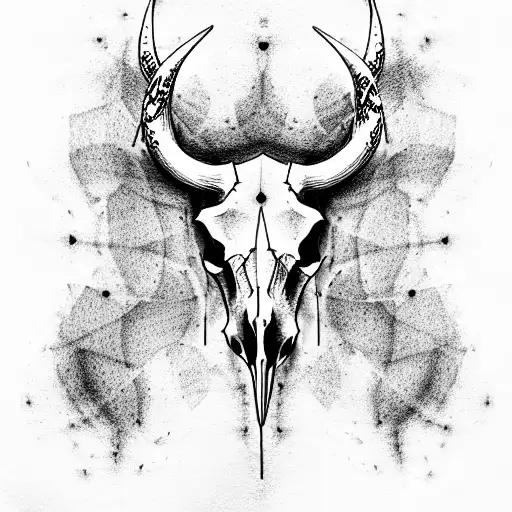 Bull Skull tattoo design idea