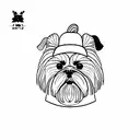 shih tzu dog tattoo design idea