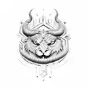 sledgehammer with fire and the words "kushti bok" above the head tattoo design idea