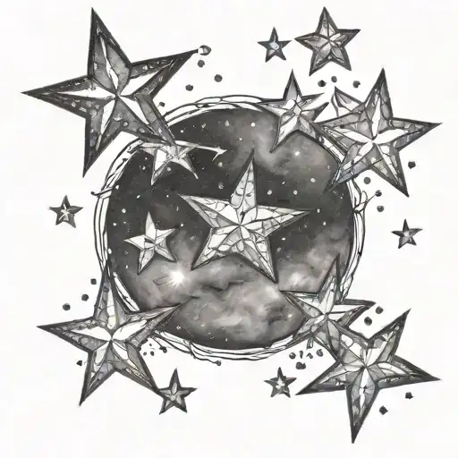 stars scattered tattoo design idea