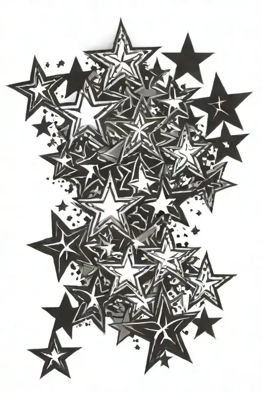 stars scattered tattoo design idea