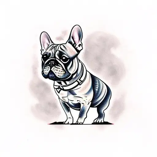 French Bulldog cross Chow Chow tattoo design idea
