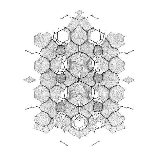hexagonal fractals angles manadala tattoo design idea