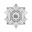 hexagonal fractals angles manadala tattoo design idea