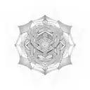 hexagonal fractals angles manadala tattoo design idea