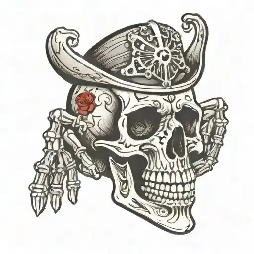 skull skeleton hand holding Kenworth logo tattoo design idea