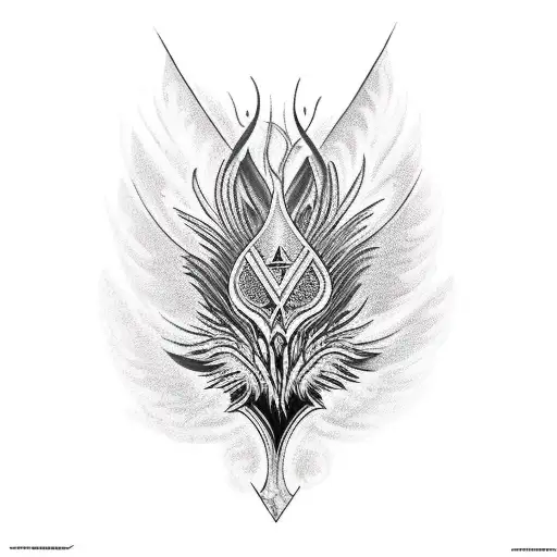 Black Phoenix in the back tattoo design idea