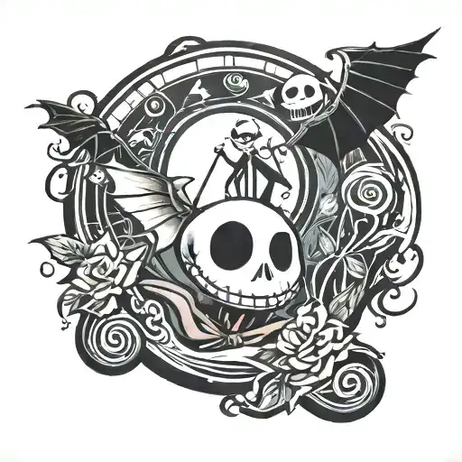nightmare before christmas   tattoo design idea