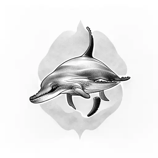 Whale, turtle, dolphin, penguin, octopus, stingray, waves, water currents tattoo design idea