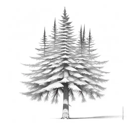 single white pine tree for my forearm tattoo design idea