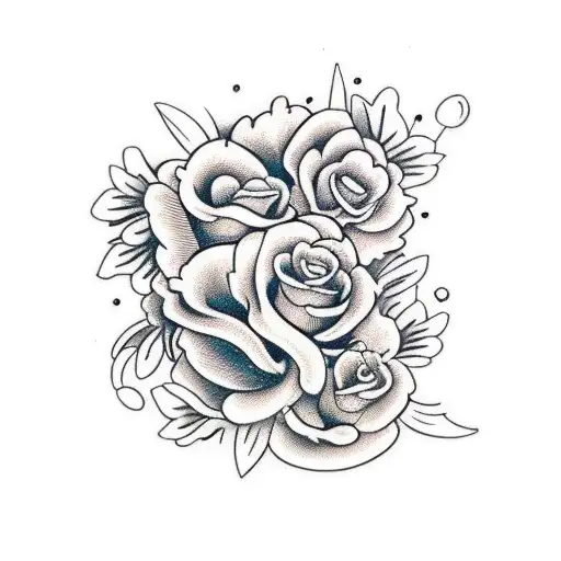 Heart with flowers and butterflies  tattoo design idea