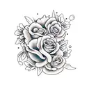 Heart with flowers and butterflies  tattoo design idea