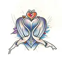 Heart with flowers and butterflies  tattoo design idea