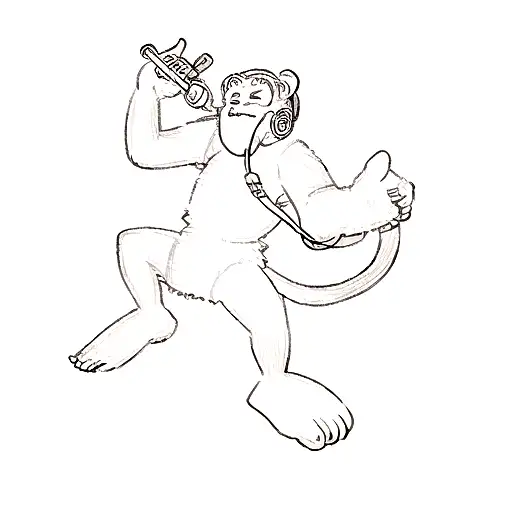 monkey with microphone tattoo design idea