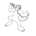 monkey with microphone tattoo design idea