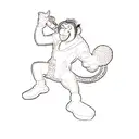 monkey with microphone tattoo design idea