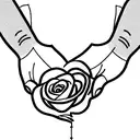 Hand with roses in relationship with god tattoo design idea