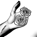 Hand with roses in relationship with god tattoo design idea