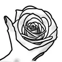 Hand with roses in relationship with god tattoo design idea