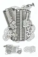 Create an accordion-inspired tattoo with a twist from Centro de Tradições Gauchas tattoo design idea