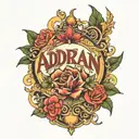 adrian name tattoo tattoo design idea